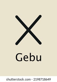 Gebu Runes. Complete collection of Rune alphabet, futhark. Writing ancient Germans. Vector Mystical symbols. 
Esoteric, occult, magic illustration for Tattoos.
