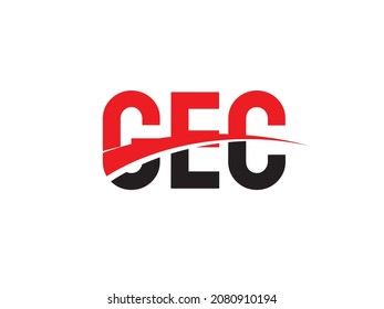 Ilustración del vector de diseño del logotipo inicial de la letra GEC