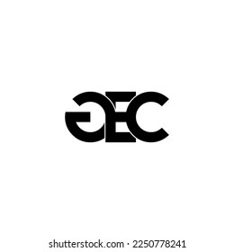 gec lettering initial monogram logo design