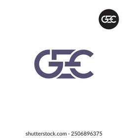 Diseño de monograma de letra de logotipo GEC