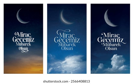 Miraç gecemiz mübarek olsun. Miraç kandili kutlu olsun.
Translation: May our Miraj night be blessed