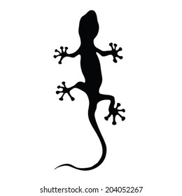 Gecko Black Silhouette Art Vector Illustration Stock Vector (Royalty ...