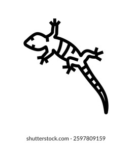 gecko climbing pet home line icon vector. gecko climbing pet home sign. isolated contour symbol black illustration