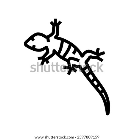 gecko climbing pet home line icon vector. gecko climbing pet home sign. isolated contour symbol black illustration