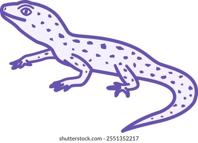 Gecko Color Icon. Vector Illustration. Small Lizard. Domestic Pet. Pet Concept