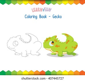 Gecko coloring book educational game