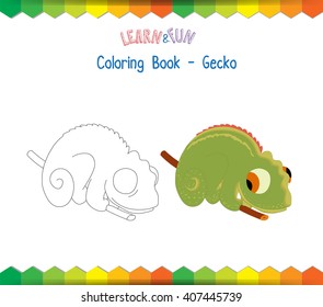 Gecko coloring book educational game