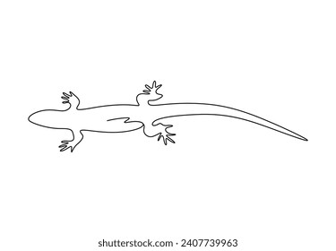 Gecko continuous one line drawing. Isolated on white background vector illustration. Pro vector