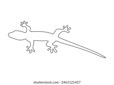 Gecko continuous single line drawing vector illustration 