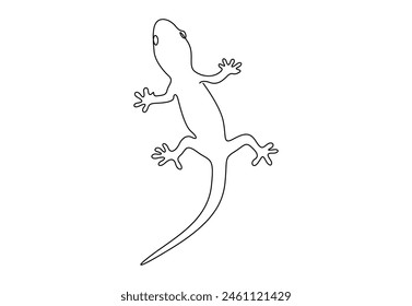 Gecko continuous single line drawing vector illustration 