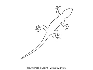 Gecko continuous single line drawing vector illustration 