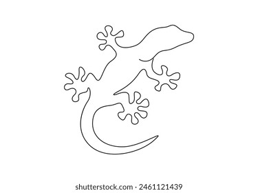 Gecko continuous single line drawing vector illustration 