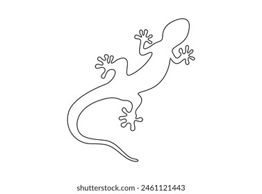 Gecko continuous single line drawing vector illustration 