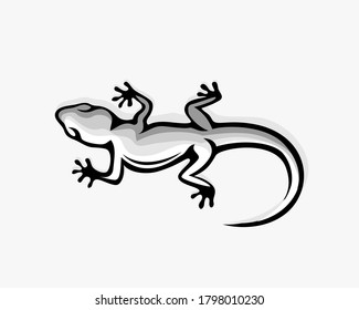 Gecko creep wall drawing art design illustration