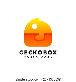 gecko gradient logo design vector