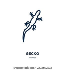 gecko icon from animals collection. Thin linear gecko, wild, exotic outline icon isolated on white background. Line vector gecko sign, symbol for web and mobile