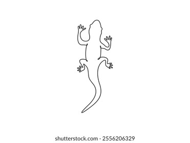 Gecko icon continuous one line drawing vector illustration