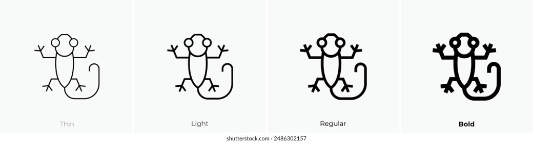 gecko icon. Thin, Light Regular And Bold style design isolated on white background