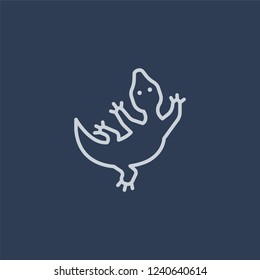 Gecko icon. Trendy flat vector line Gecko icon on dark blue background from animals  collection. 