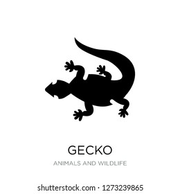 gecko icon vector on white background, gecko trendy filled icons from Animals and wildlife collection, gecko simple element illustration
