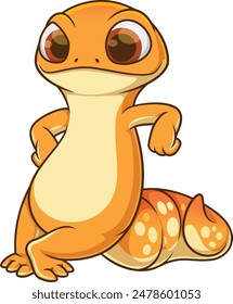 Gecko leaning on something vector illustration