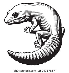 Lagarto de geco, ilustración dibujada a mano