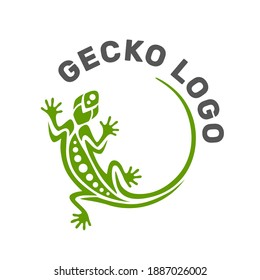 Concepto de diseño gráfico del logo de lagartijas de Gecko. Elemento editable, se puede utilizar como logotipo, icono, plantilla en web e impresión