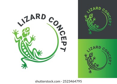 Logotipo lagarto lagartixa conceito de design gráfico. Elemento editável, pode ser usado como logotipo, ícone, modelo na web e impressão