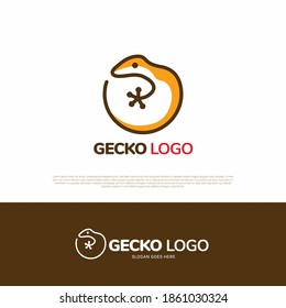 Gecko lizard reptile animal logo icon symbol design