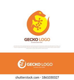 Gecko lizard reptile animal logo icon symbol design