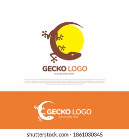 Gecko lizard reptile animal logo icon symbol design