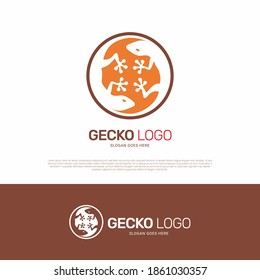 Gecko lizard reptile animal logo icon symbol design