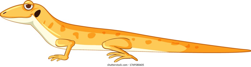 Gecko o lagarto en forma de caricatura amarilla ilustración aislada