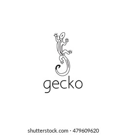 gecko logo graphic design concept. Editable gecko element, can be used as logotype, icon, template in web and print 
