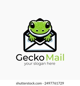 gecko logo mascot in an envelope