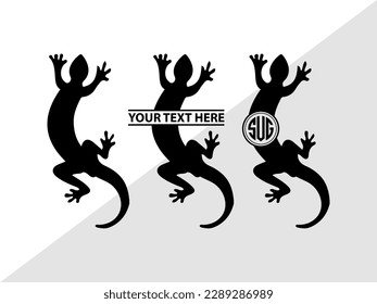 Gecko Monogram Vector Illustration Silhouette