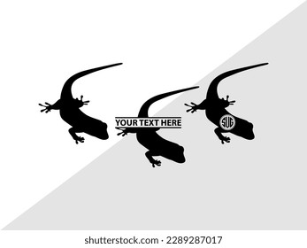 Gecko Monogram Vector Illustration Silhouette