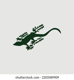 gecko on the wall with green color. gecko sticker decal