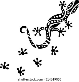 Gecko with ornaments pattern feet