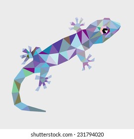 Gecko reptile animal triangle low polygon style. Nice and clean vector. Good use for your symbol, mascot, website icon, avatar, sticker, or any design you want. Easy to use.