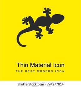 Gecko reptile shape bright yellow material minimal icon or logo design