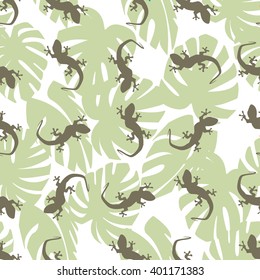 Gecko seamless colorful pattern