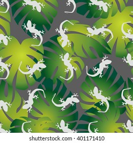Gecko seamless colorful pattern