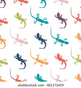 Gecko seamless colorful pattern