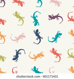 Gecko seamless colorful pattern