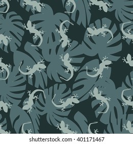 Gecko seamless colorful pattern