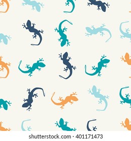 Gecko seamless colorful pattern