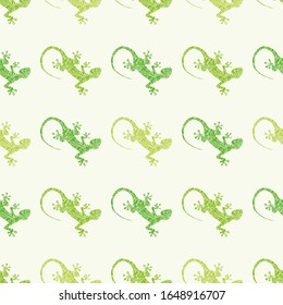 Gecko seamless colorful pattern. Traditional decorative objects. Seamless Abstract background. Ethnic folk ornament.