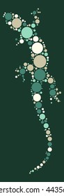 gecko shape vector design by color point