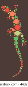 gecko shape vector design by color point